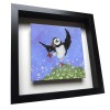 Puffin Dancing in the Daisies Framed Tile