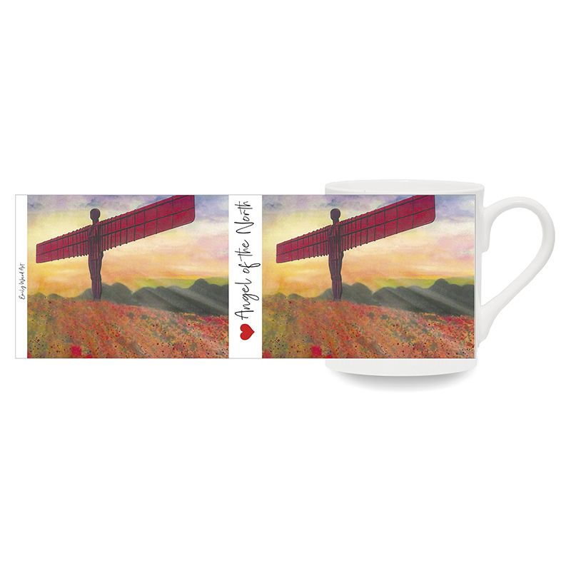 Angel of the North Poppies Bone China Cup