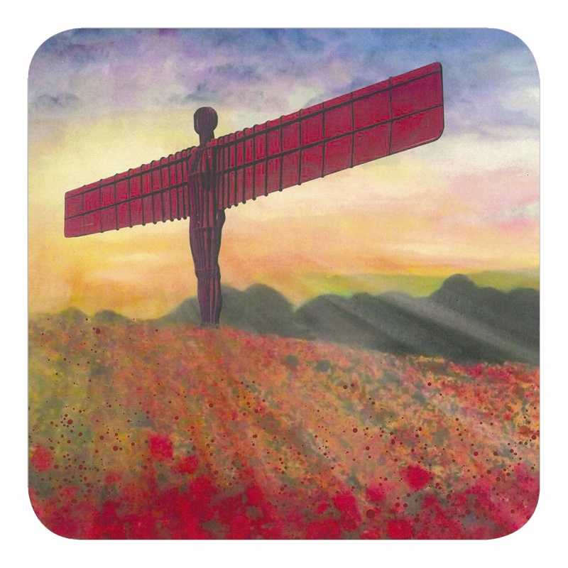Angel of the North Poppies Coaster