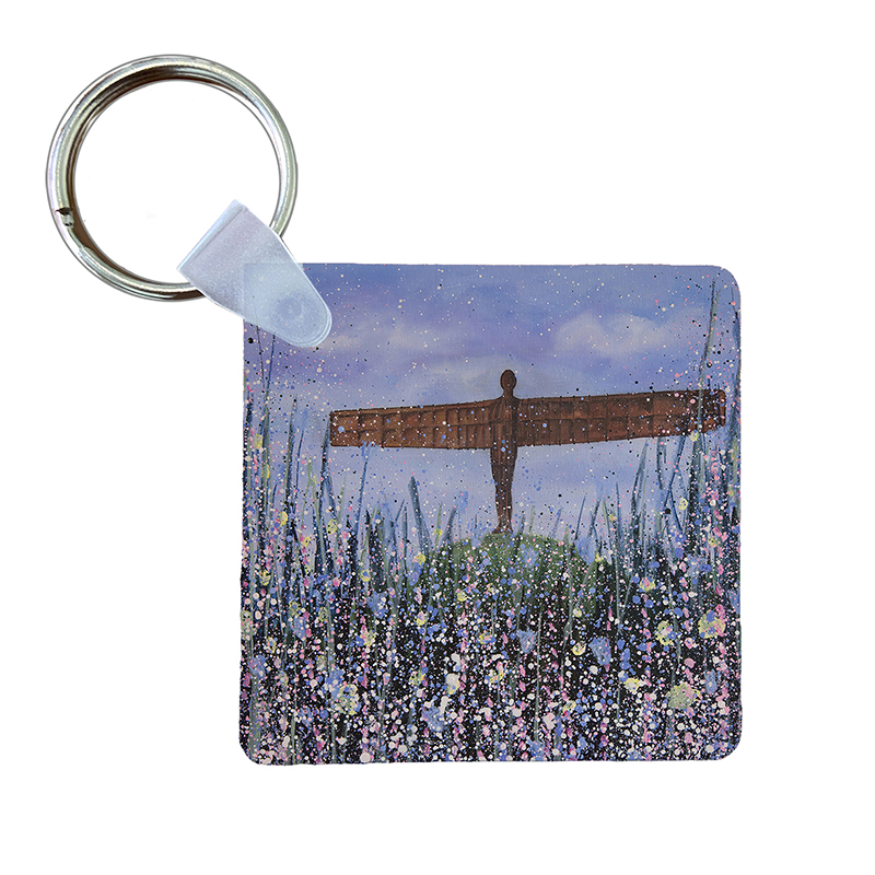 Angel of the North with Flowers - Keyring