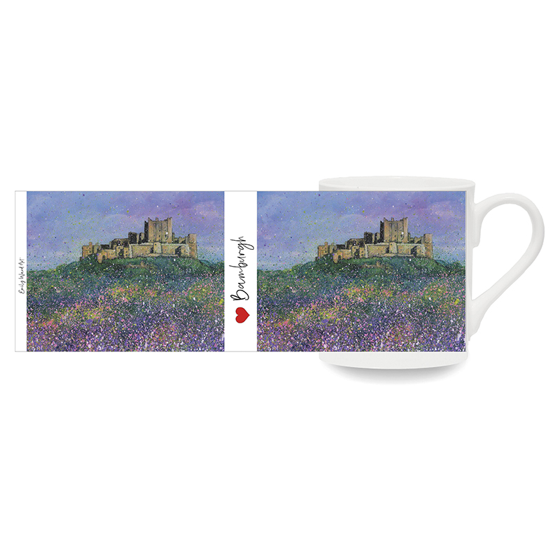 Bamburgh Castle Flowers  -  Bone China Cup