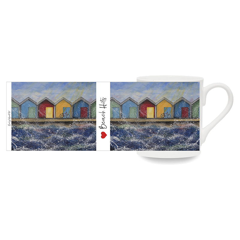 Beach Huts in the Sunshine -  Bone China Cup