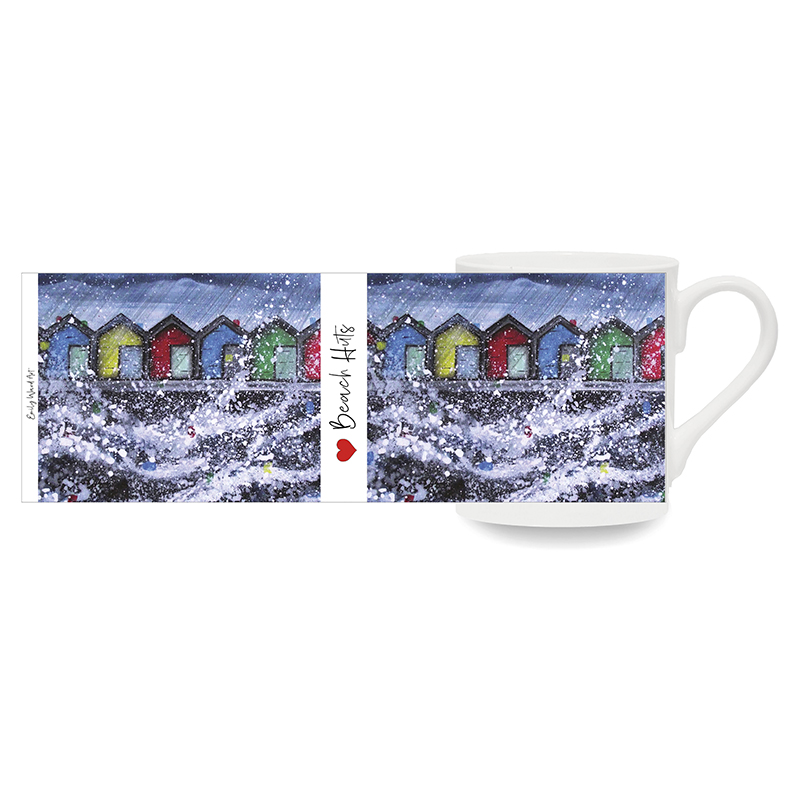 Blyth Beach Huts  -  Bone China Cup