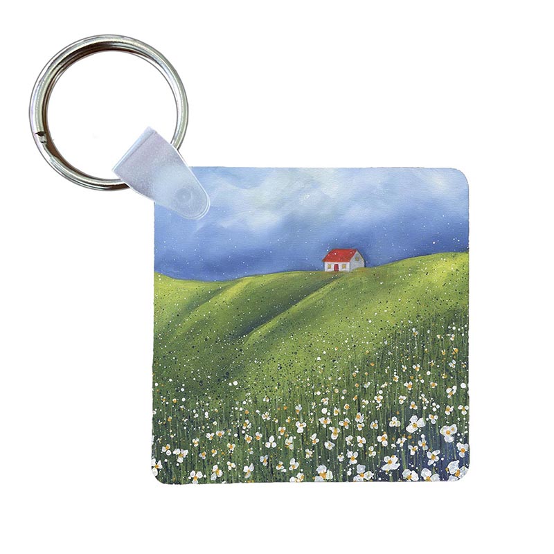 Cottage in the Daisies - Keyring