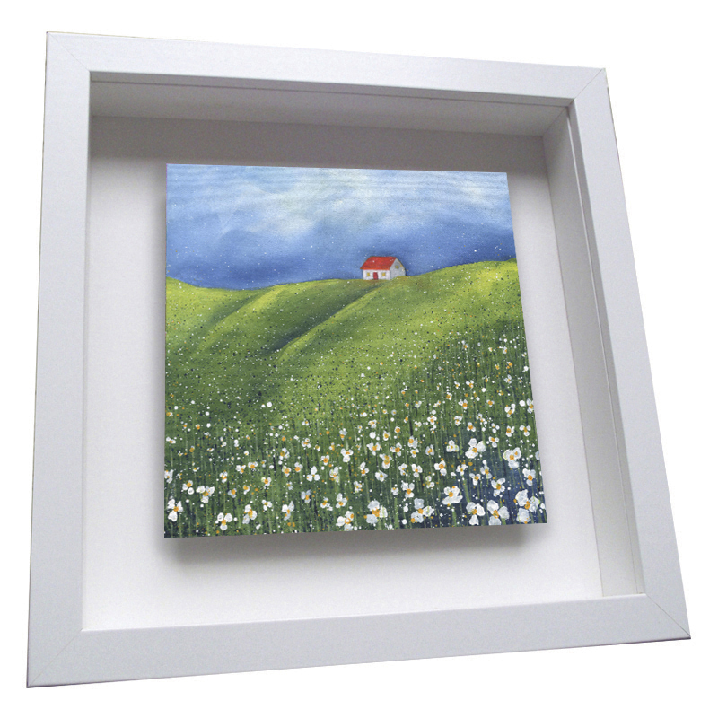 Cottage in the Daisies - Framed Till