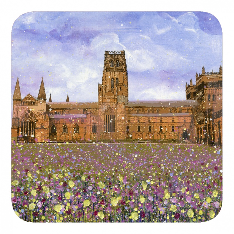 Durham Cathedral with Flowers- Coaster