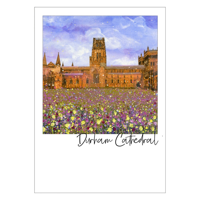 Durham Cathedral with Flowers Postcard