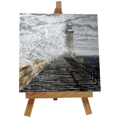 Tynemouth Pier Tile with Easel