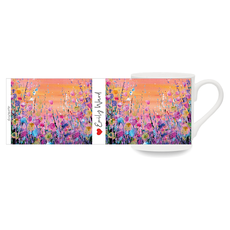 Flowers Orange  -  Bone China Cup