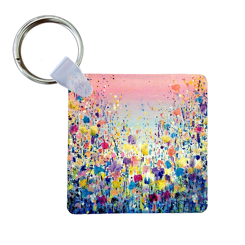 Flowers Blue  - Keyring