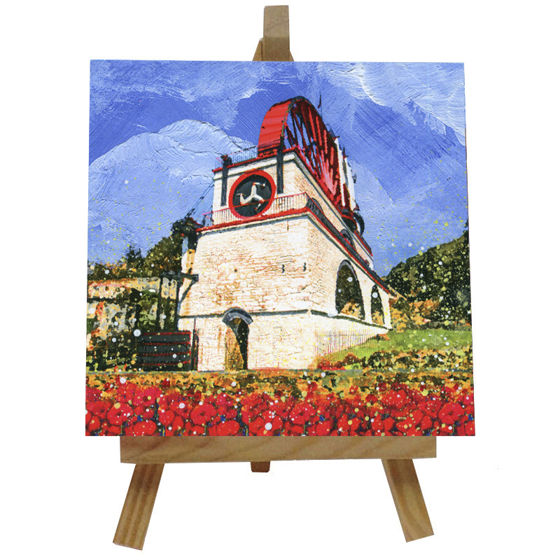 Laxey Wheel - Tile  with Easel