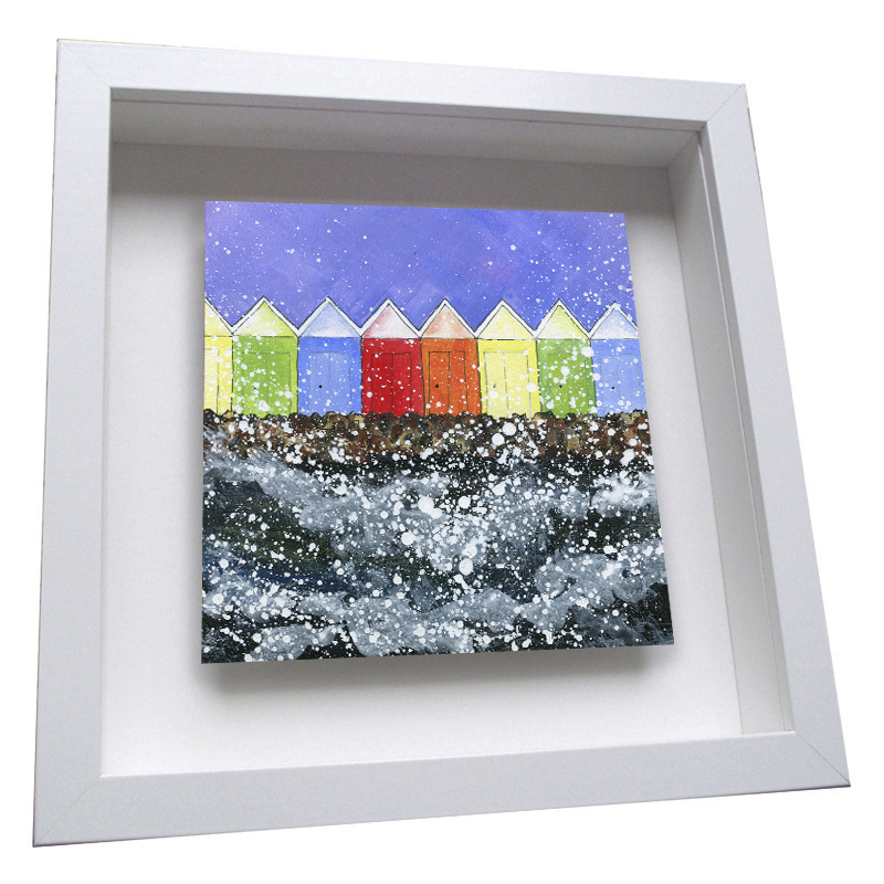 Scarborough Beach Huts - Framed Tile