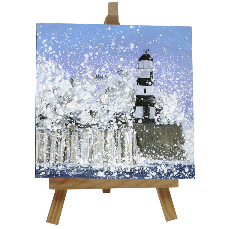 Seaham Lighthouse Tile with Easel