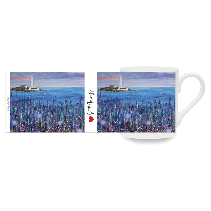 St Marys Lighthouse Blue -  Bone China Cup