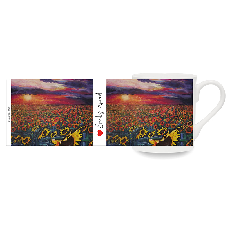 Sun on the Sunflowers  -  Bone China Cups