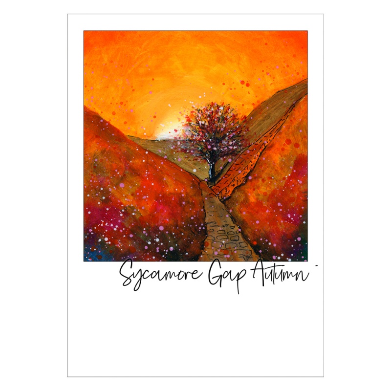 Sycamore Gap Autumn Postcard