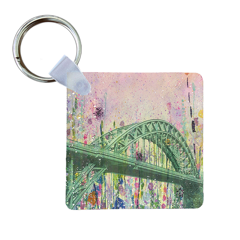 Tyne Bridge with Flowers  - Keyring
