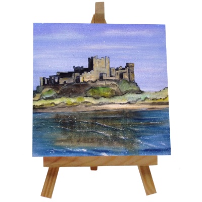 Bamburgh Castle Tile with Easel