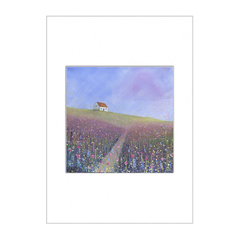 Cottage looking over the Meadow Open Edition Print A4