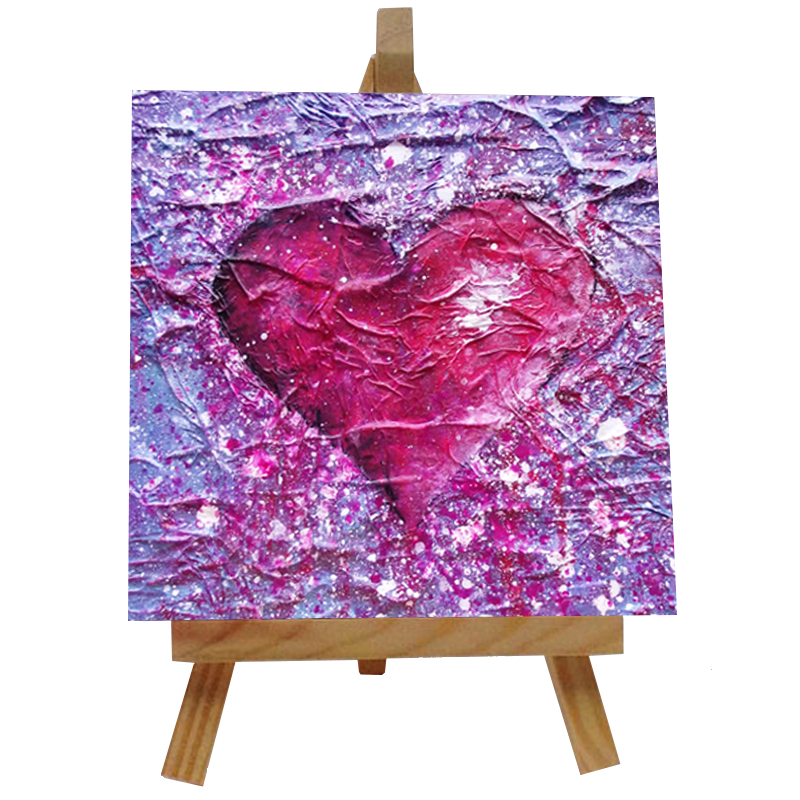 Love Purple Tile with Easel