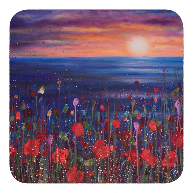 Poppies in the Sunset Coaster