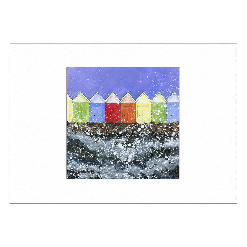 Scarborough Beach Huts Limited Edition Print with Mount