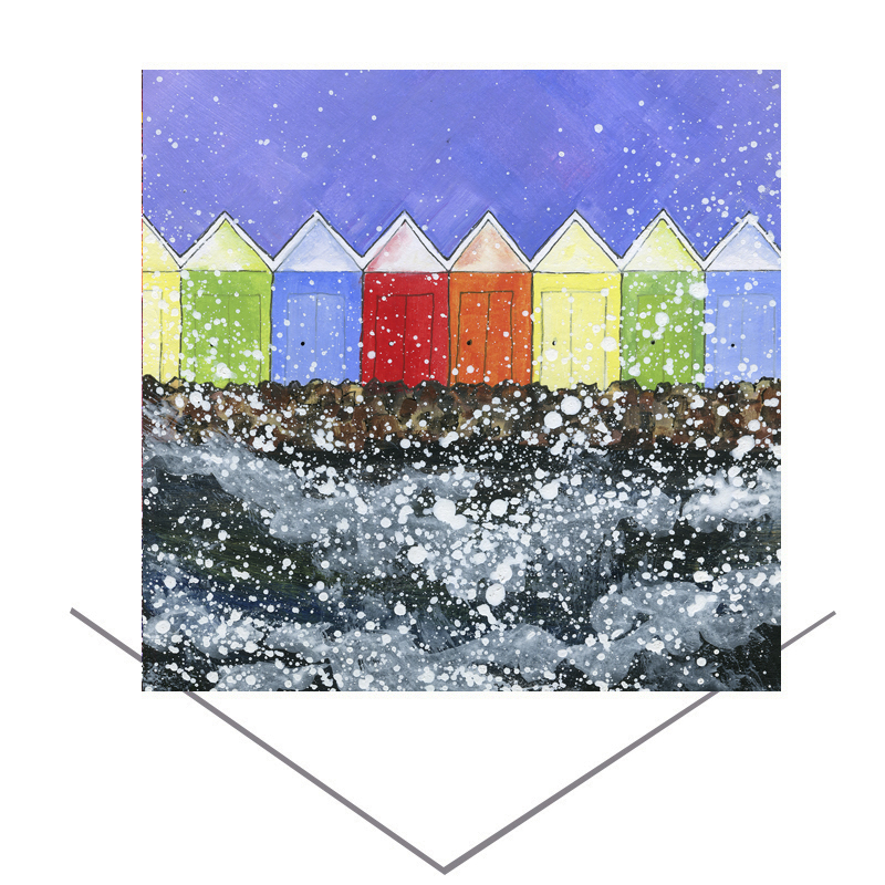 Scarborough Beach Huts Greetings Card