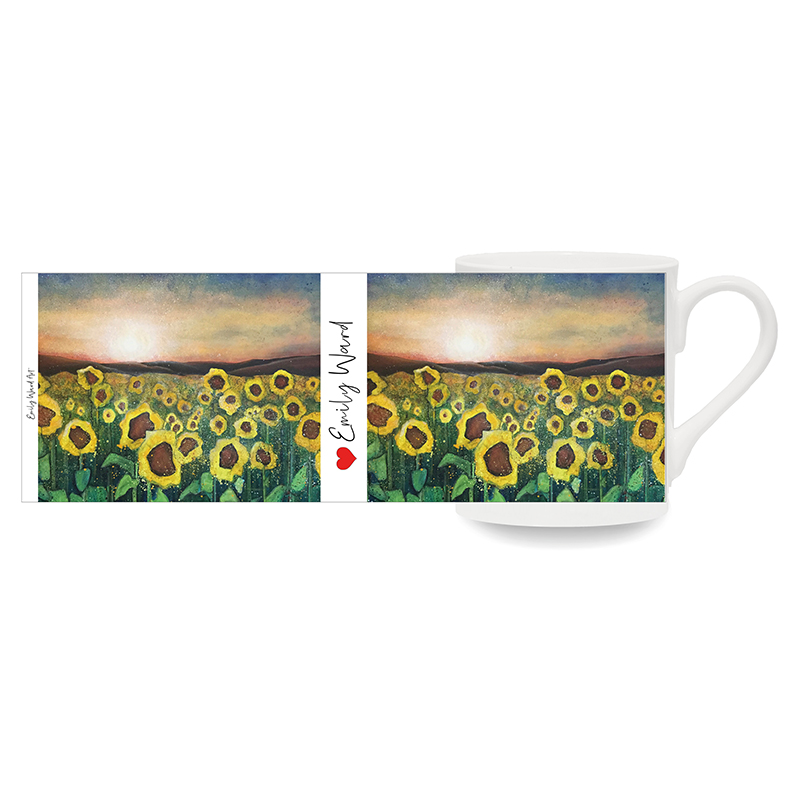 Sunflowers at Sunset  -  Bone China Cups